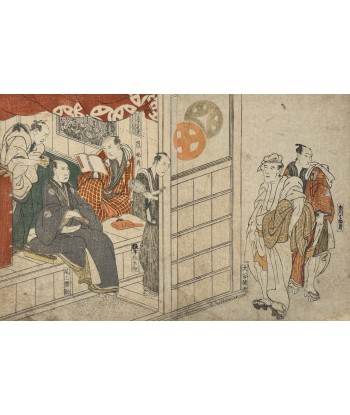 Estampe Japonaise de Toyokuni Utagawa | Série divertissement des acteurs, retour du bain pas cher 