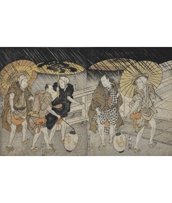 Estampe Japonaise de Toyokuni Utagawa | Série divertissement des acteurs, Sous la pluie d'été Comparez et commandez 