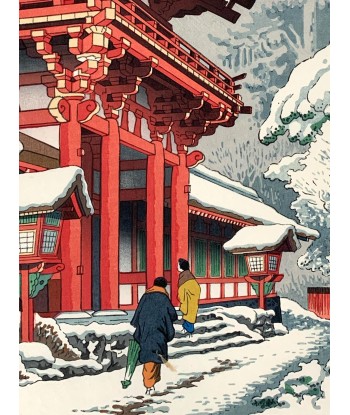 Estampe Japonaise de Takeji Asano | Neige au temple Kamigano, Kyoto pas cher chine