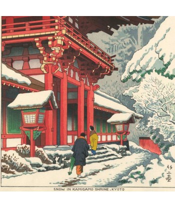 Estampe Japonaise de Takeji Asano | Neige au temple Kamigano, Kyoto pas cher chine