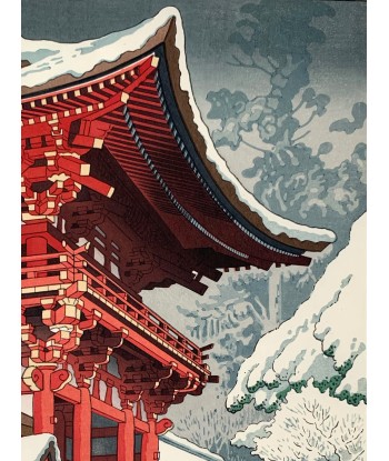 Estampe Japonaise de Takeji Asano | Neige au temple Kamigano, Kyoto pas cher chine