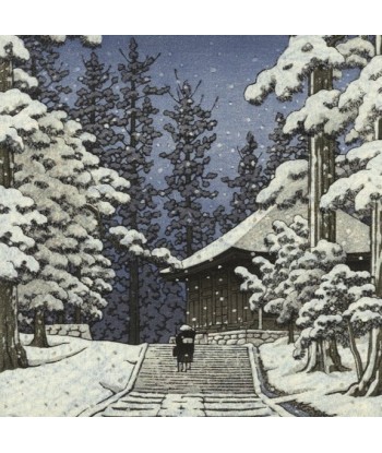 Neige sur le Konjikido de Hasui Kawase | Reproduction Fine Art votre restaurant rapide dans 