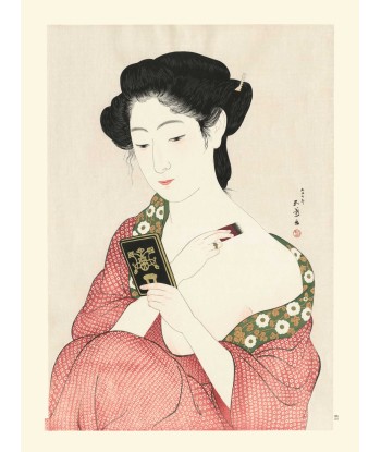 Femme s’appliquant son maquillage de Goyo Hashiguchi | Reproduction Fine Art chez Cornerstreet bien 