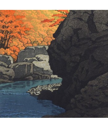 Roche de Tengui à Shiobara de Hasui Kawase | Reproduction Fine Art Les êtres humains sont 