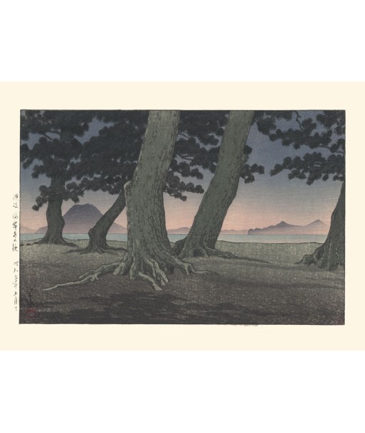 La Plage de Kaiganji de Hasui Kawase | Reproduction Fine Art pas cher 