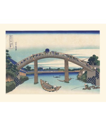 Le pont Mannen à Fukugawa de Hokusai | Reproduction Fine Art acheter en ligne