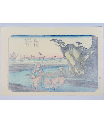 Estampe Japonaise Encadrée de Hiroshige | Le Grand Tokaido n°18 Okitsu Le MVP de beaucoup