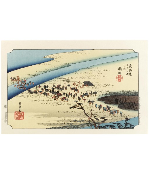 Estampe Japonaise de Hiroshige | Le Grand Tokaido n° 24 Shimada pas cheres