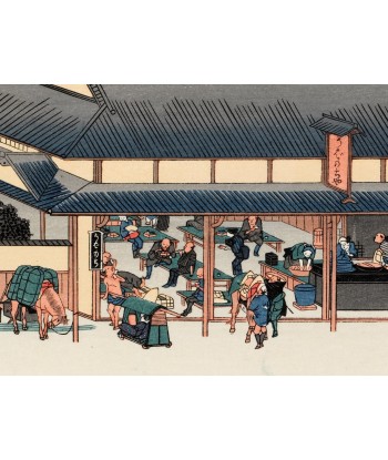 Estampe Japonaise de Hiroshige | Le Grand Tokaido n°53 Kusatsu 50-70% off 