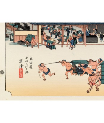 Estampe Japonaise de Hiroshige | Le Grand Tokaido n°53 Kusatsu 50-70% off 