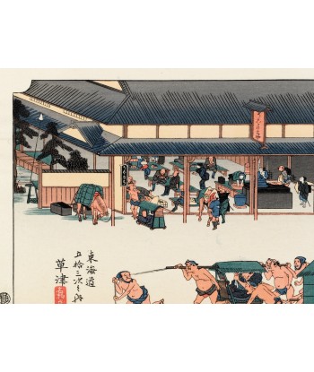 Estampe Japonaise de Hiroshige | Le Grand Tokaido n°53 Kusatsu 50-70% off 