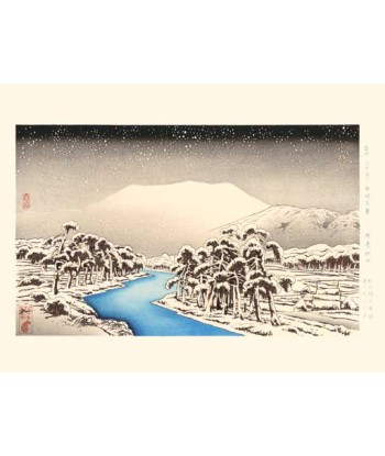 Neige sur le Mont Ikubi, de Goyo Hashiguchi - Reproduction Fine Art de France