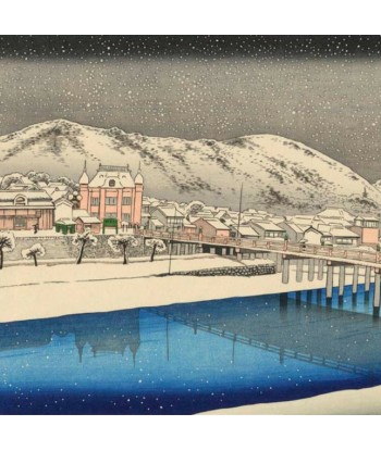 Neige au Pont Senjo de Goyo Hashiguchi | Reproduction Fine Art pas cher 