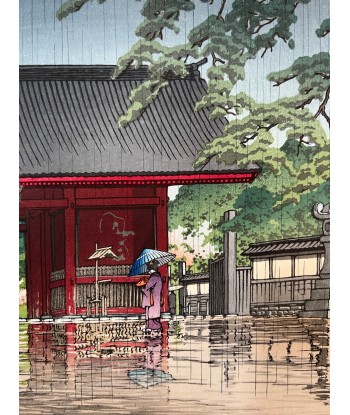 Estampe Japonaise de Hasui Kawase | Le temple Gokokuji sous la pluie livraison et retour toujours gratuits