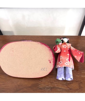 Poupée Japonaise Traditionnelle en Papier Washi | Jeune Fille et Pivoine la colonne vertébrale