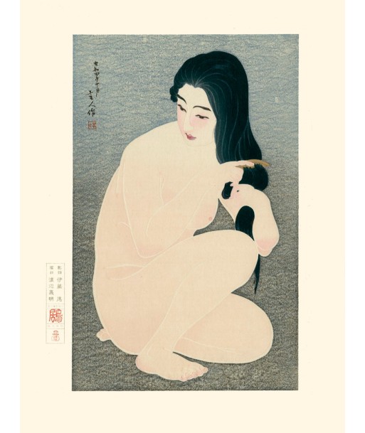 Femme nue se coiffant de Tori Kotondo | Reproduction Fine-Art acheter