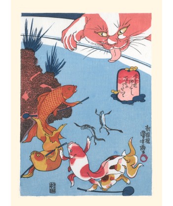 Chat et poisson de Kuniyoshi | Reproduction Fine Art online