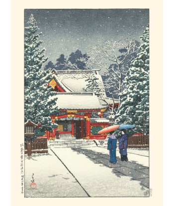 Le temple Hiei sous la Neige de Hasui Kawase | Reproduction Fine Art 2 - 3 jours ouvrés.