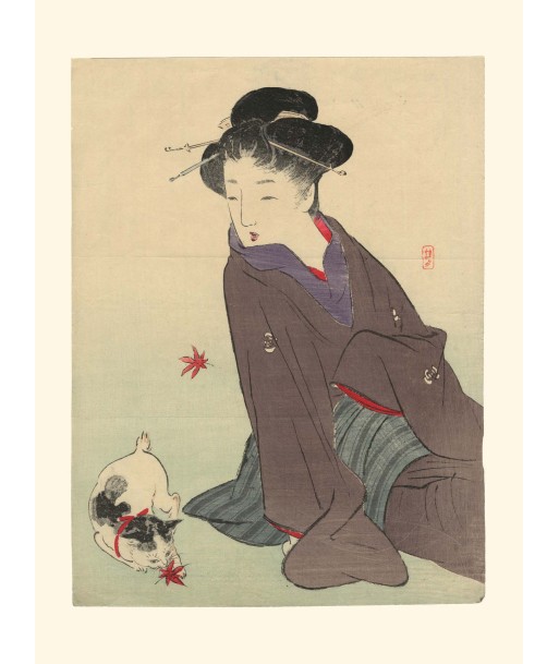 Beauté et son Chat de Takeuchi Keishu | Reproduction Fine Art acheter