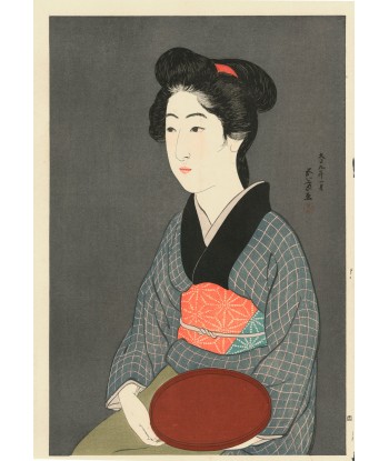 Estampe Japonaise de Goyo Hashiguchi | Femme et Plateau Rouge sélection de produits