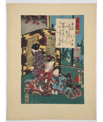 Estampe Japonaise de Kunisada | série du Genji moderne | Chapitre 15 :  l’impénétrable armoise Comparez et commandez 