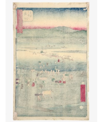 Estampe Japonaise de Hiroshige | Tokaido Vertical - Shimada, rivière Ôi, n°24 le concept de la Pate a emporter 