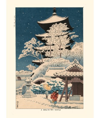 Neige au temple Toji de Takeji Asano | Reproduction Fine Art prix