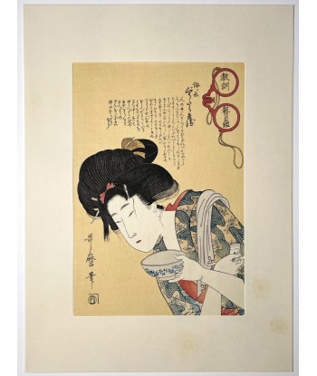 Estampe Japonaise de Utamaro Kitagawa | La courtisane paresseuse Pour