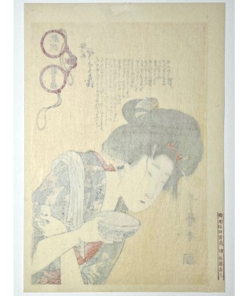 Estampe Japonaise de Utamaro Kitagawa | La courtisane paresseuse Pour