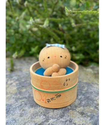 Kokeshi souvenir vintage de Kinosaki Onsen | Bébé dans son bain Vous souhaitez 