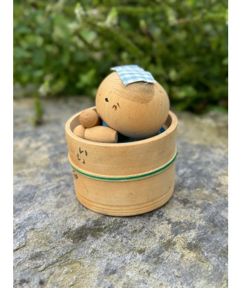 Kokeshi souvenir vintage de Kinosaki Onsen | Bébé dans son bain Vous souhaitez 