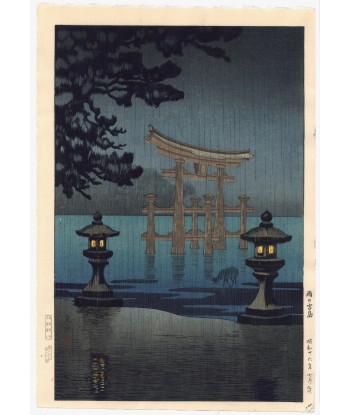 Estampe Japonaise de Koitsu Tsuchiya | Pluie à Miyajima plus qu'un jeu 