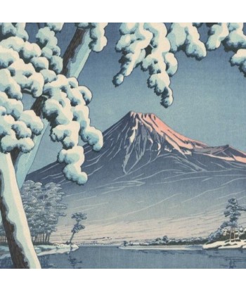 Neige sur le Mont Fuji  depuis la baie de Tago-No-Ura de Hasui Kawase | Reproduction Fine Art plus qu'un jeu 