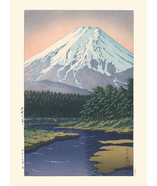 Mont Fuji vu de Oshino  de Hasui Kawase | Reproduction Fine Art Paris Déstockage Promo