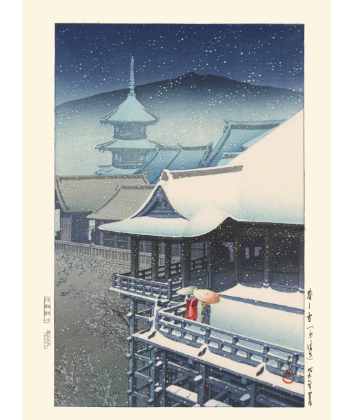 Neige sur le Kiyomizu de Hasui Kawase | Reproduction Fine Art pas cher chine