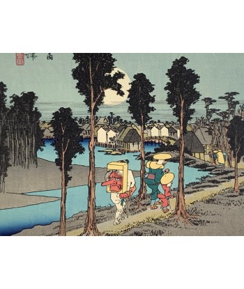 Estampe Japonaise de Hiroshige | Le Grand Tokaido n°13 Numazu les muscles