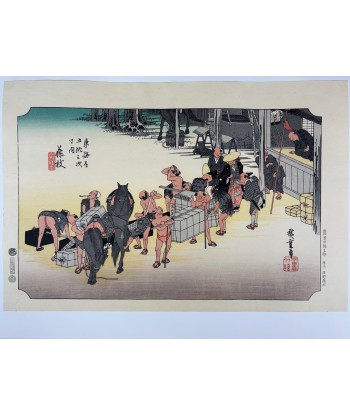 Estampe Japonaise de Hiroshige | Le Grand Tokaido n°23 Fujida en ligne des produits 