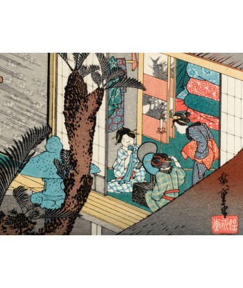 Estampe Japonaise de Hiroshige | Le Grand Tokaido n°37 Akasaka Venez découvrir notre 