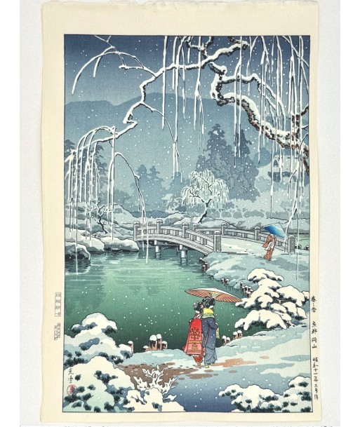 Estampe Japonaise de Koitsu Tsuchiya | Neige de Printemps à Maruyama paiement sécurisé