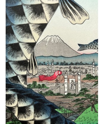 Estampe Japonaise de Hiroshige | Koi-Nobori à Suidobashi-Surugadai Vous souhaitez 